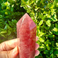 Beautifully Crafted Strawberry Quartz Tower for Healing, Meditation, and Decor - Natural Crystal Point for Energy Balancing and Spiritual Growth