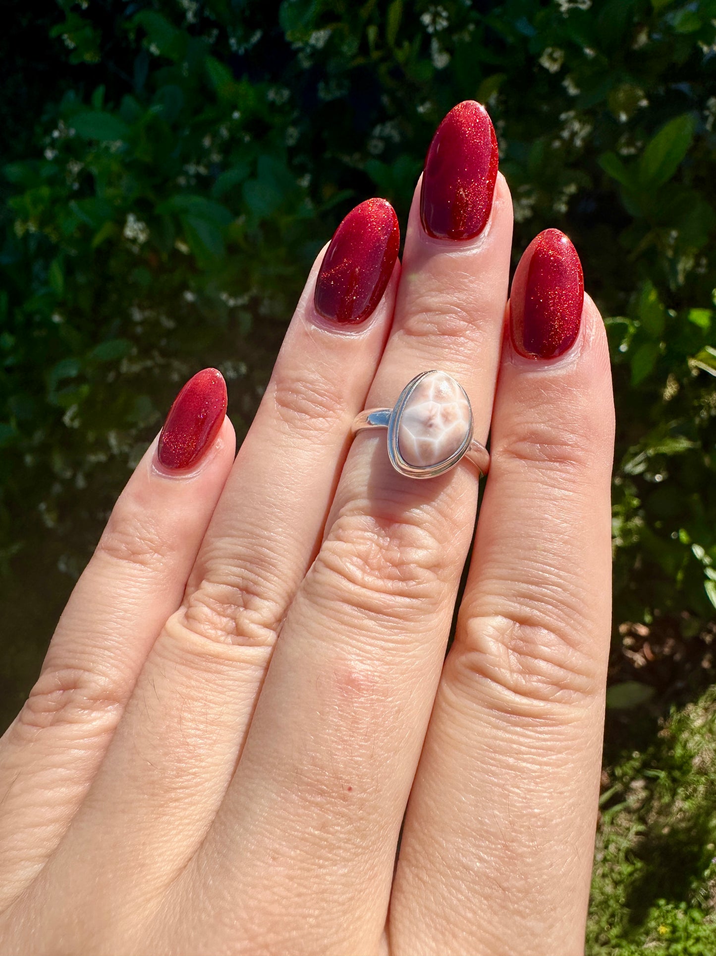 Sterling Silver Natrolite Ring Size 6.25, Unique Gemstone Ring, Rare Crystal Jewelry, Elegant Handmade Statement Ring, Gift for Her