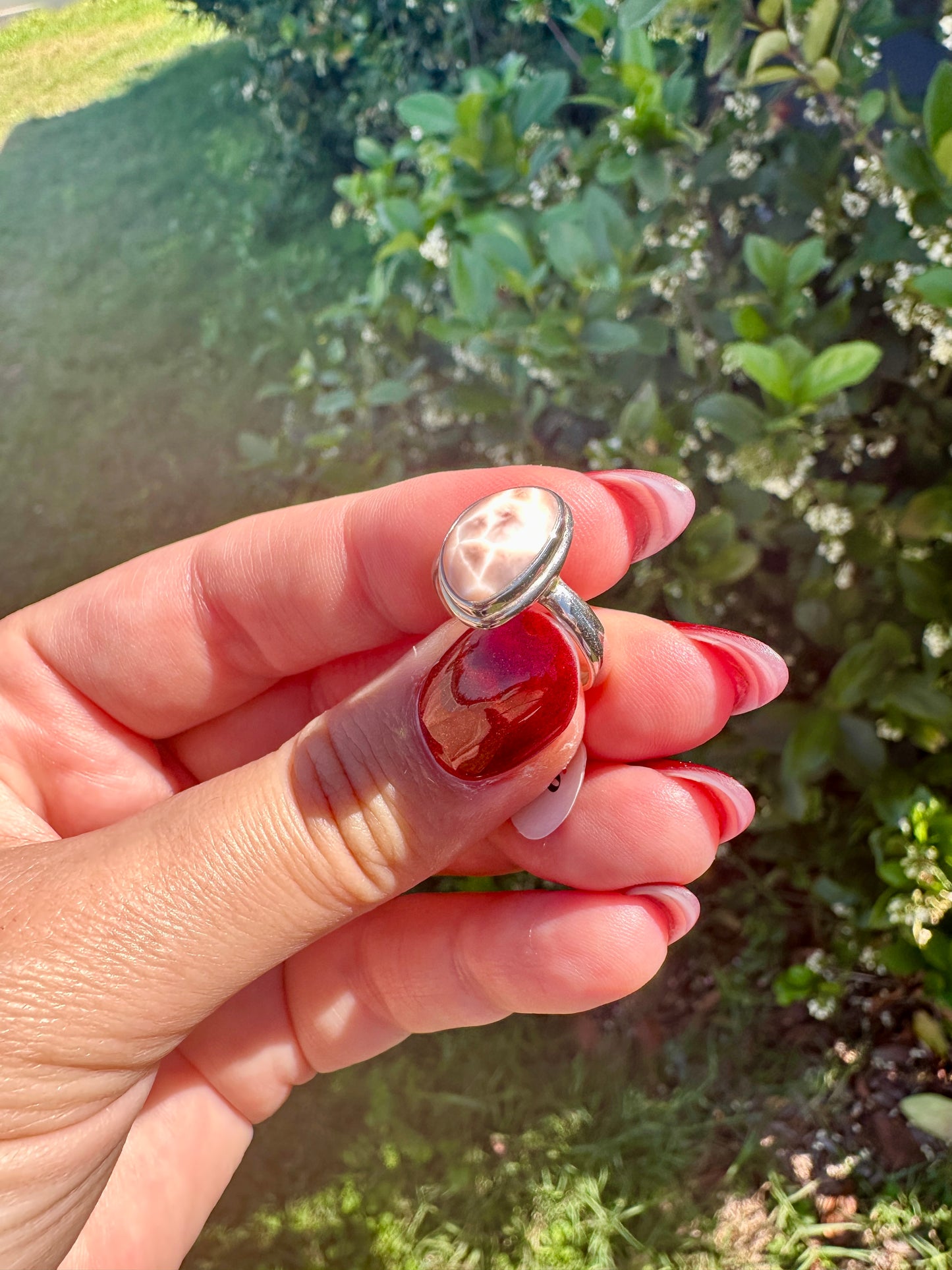 Sterling Silver Natrolite Ring Size 6.25, Unique Gemstone Ring, Rare Crystal Jewelry, Elegant Handmade Statement Ring, Gift for Her