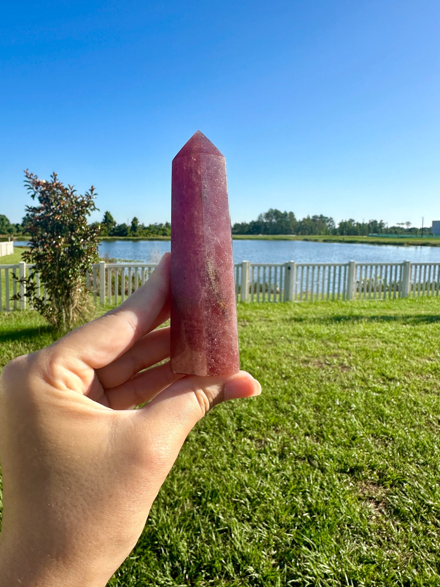 Beautifully Crafted Strawberry Quartz Tower for Healing, Meditation, and Decor - Natural Crystal Point for Energy Balancing and Spiritual Growth