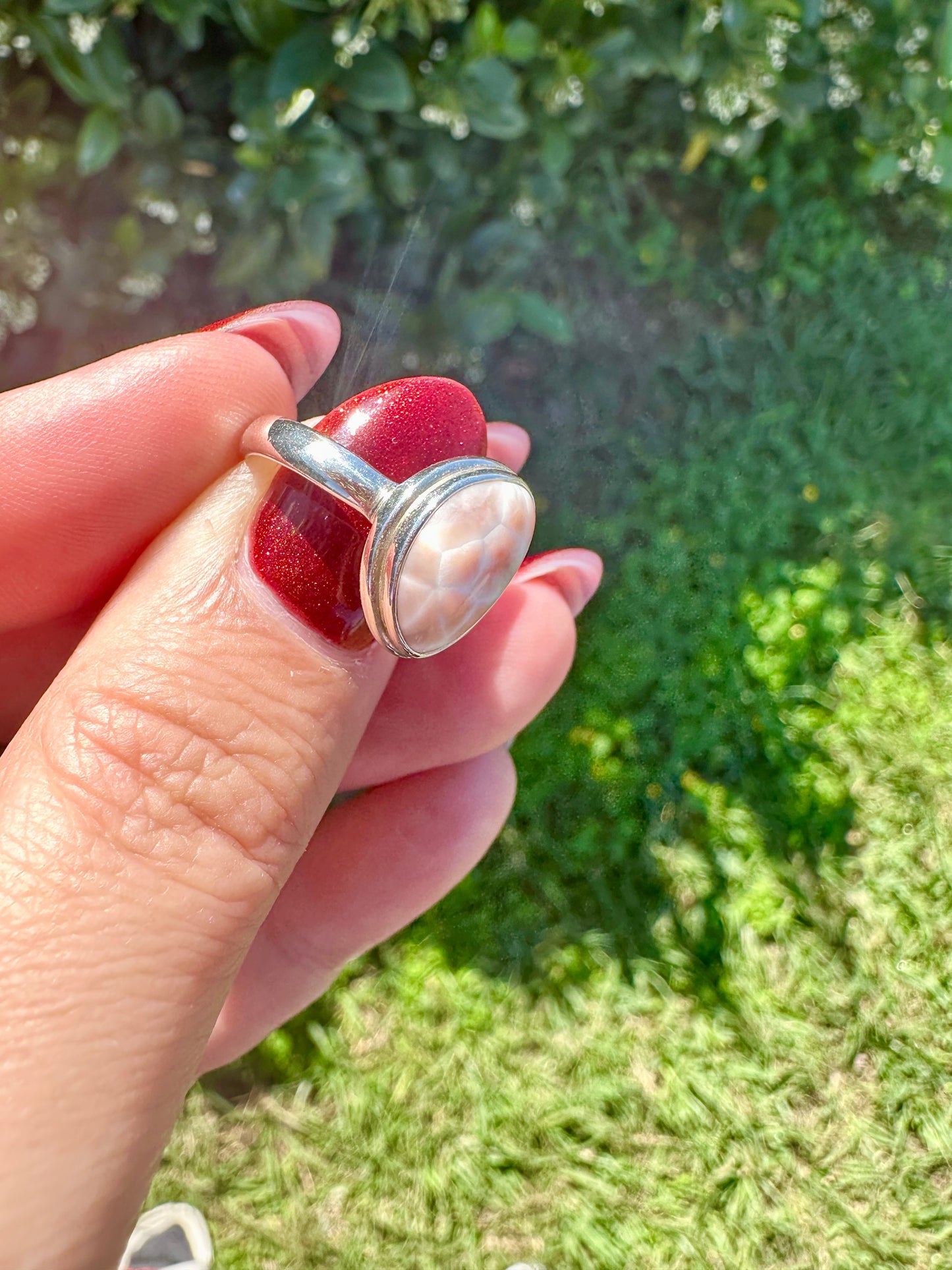 Sterling Silver Natrolite Ring Size 6.25, Unique Gemstone Ring, Rare Crystal Jewelry, Elegant Handmade Statement Ring, Gift for Her