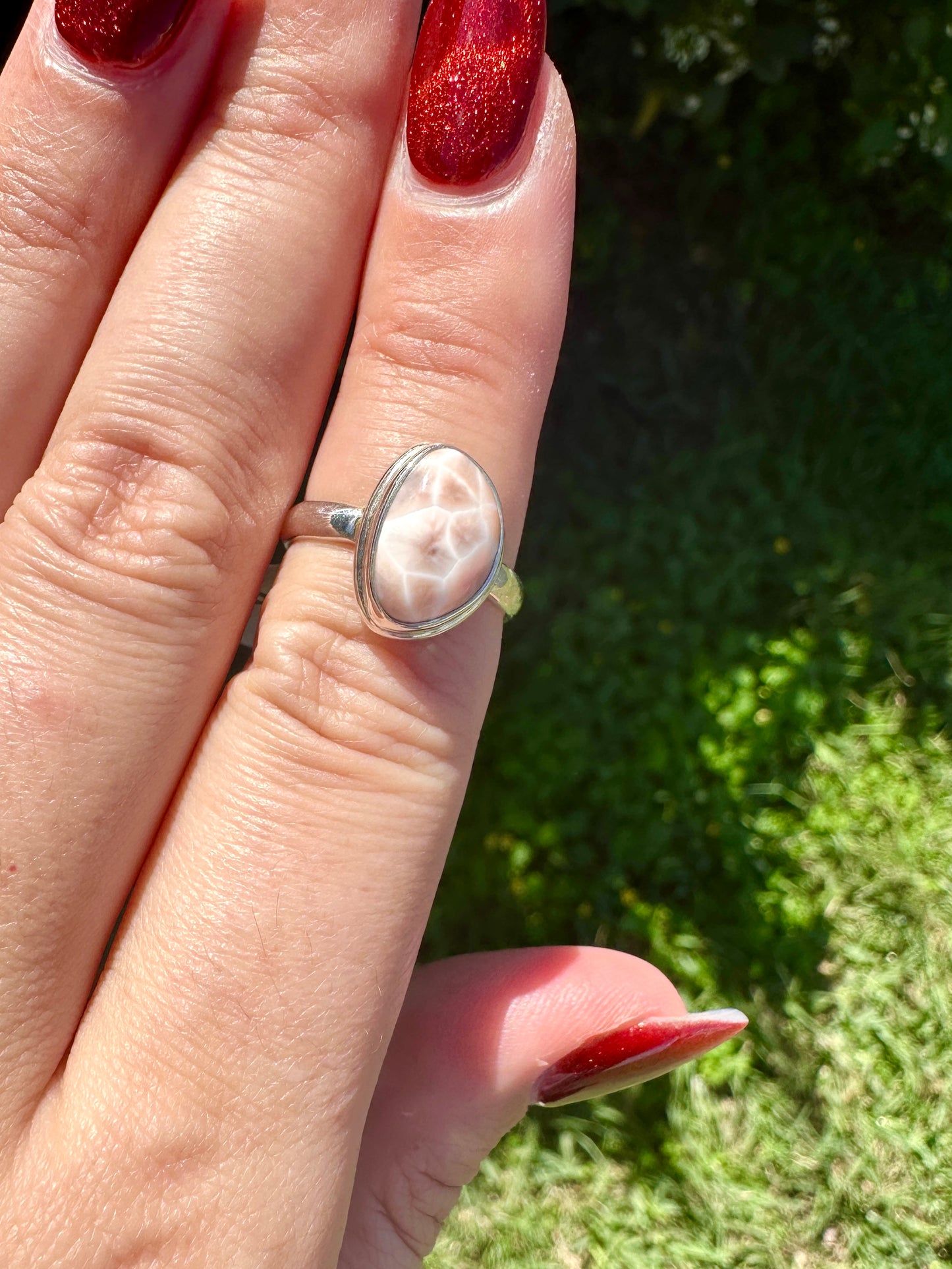 Sterling Silver Natrolite Ring Size 6.25, Unique Gemstone Ring, Rare Crystal Jewelry, Elegant Handmade Statement Ring, Gift for Her