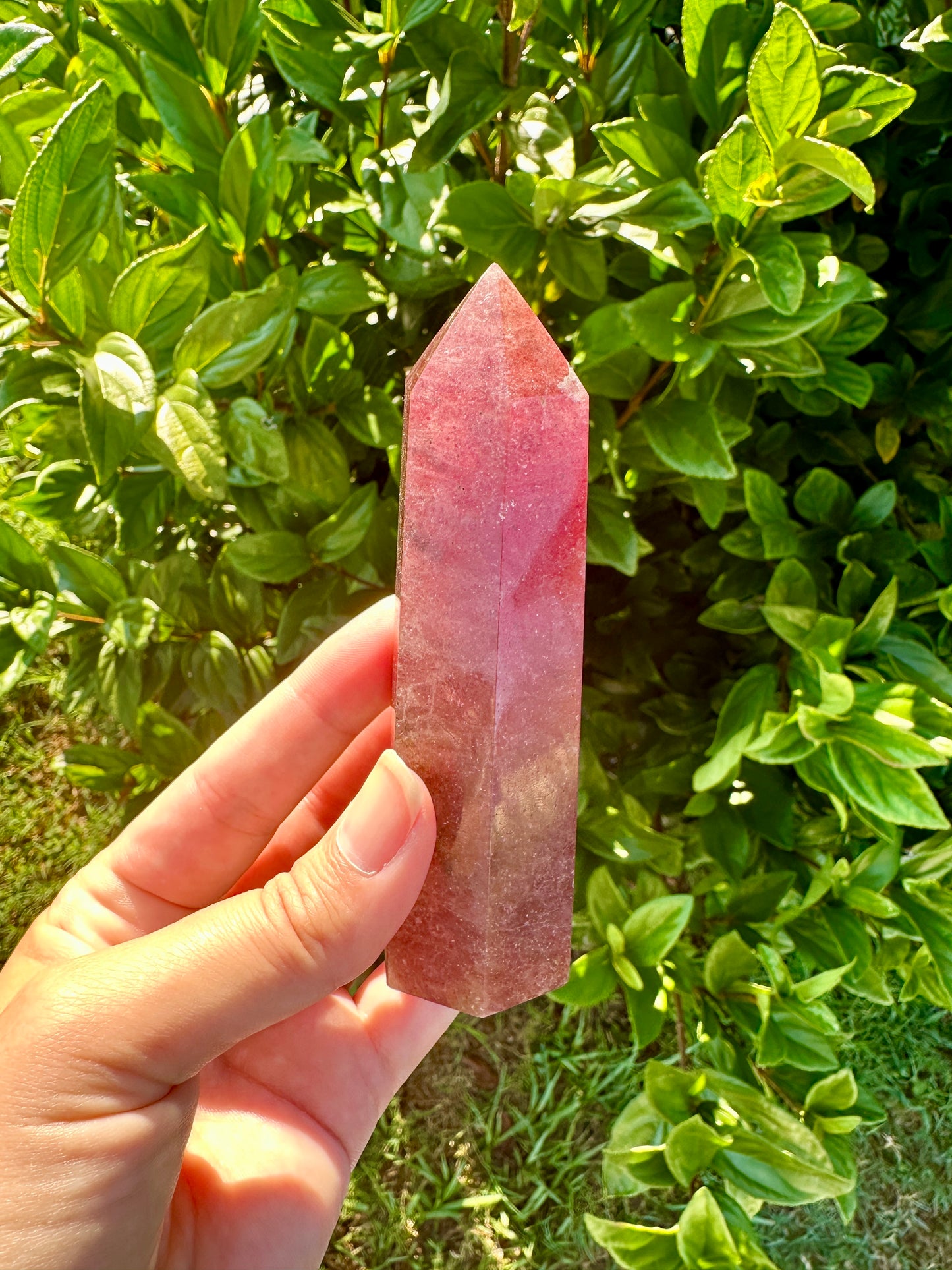 Beautifully Crafted Strawberry Quartz Tower for Healing, Meditation, and Decor - Natural Crystal Point for Energy Balancing and Spiritual Growth