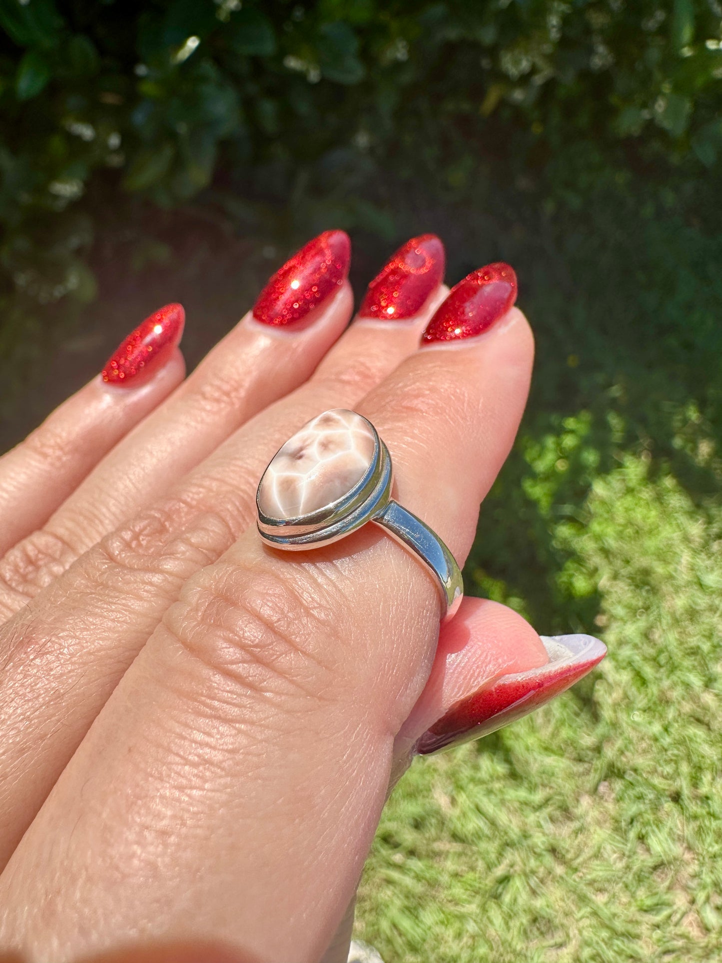 Sterling Silver Natrolite Ring Size 6.25, Unique Gemstone Ring, Rare Crystal Jewelry, Elegant Handmade Statement Ring, Gift for Her