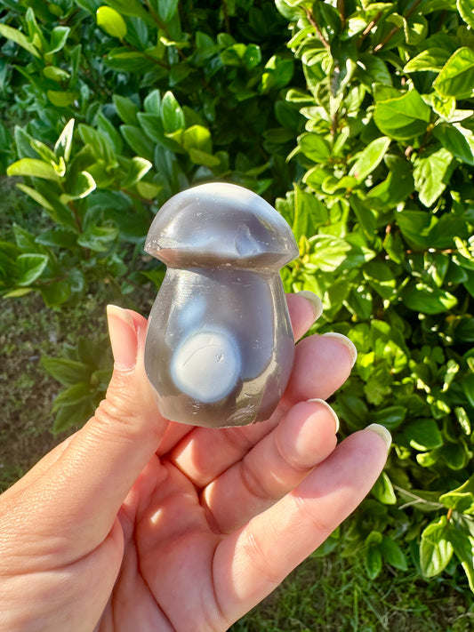 Orca Agate Mushroom for Healing, Meditation, and Home Decor - Unique Crystal Sculpture for Energy Balancing and Spiritual Connection