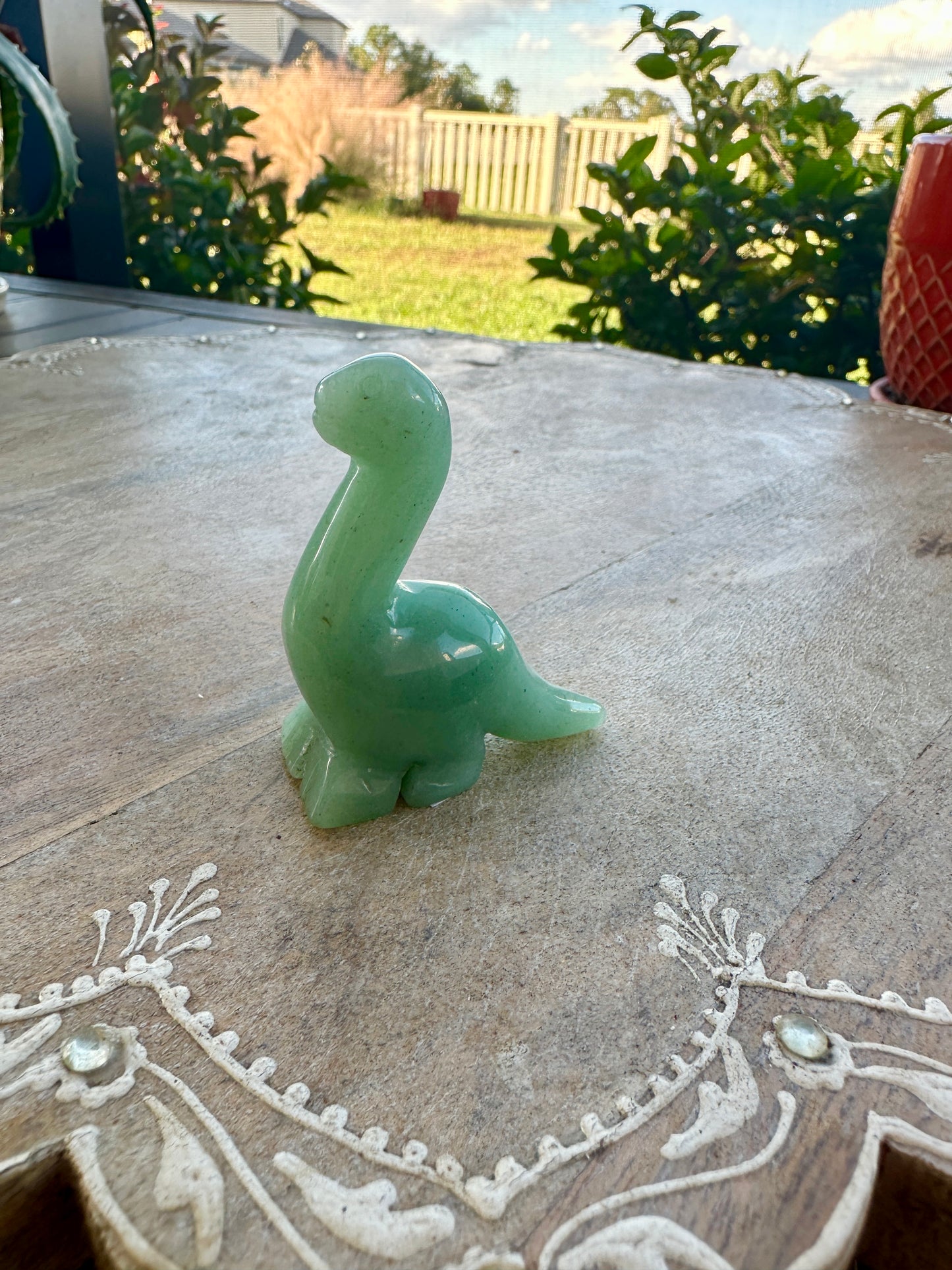 Green Aventurine Dinosaur Carving: Unique Decor Piece for Luck & Growth, Perfect for Collectors and Enthusiasts of Natural Healing