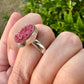 Cobaltoan Calcite Sterling Silver Ring Size 8 - Vibrant Pink Gemstone Jewelry for Love and Healing, Elegant Accessory