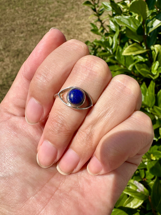 Handcrafted Lapis Lazuli Ring in Sterling Silver - Size 8 Elegant Blue Gemstone Jewelry - Unique Artisan Crafted Ring - Perfect Gift for Her