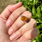 Handcrafted Baltic Amber Sterling Silver Ring - Size 8 UV Reactive Gemstone - Unique Artisan Jewelry - Perfect Gift for Her