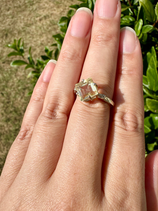 Citrine Sterling Silver Ring Size 9 - Elegant Jewelry for Prosperity and Joy, Perfect for Enhancing Positive Energy and Personal Style