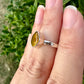 Baltic Amber Sterling Silver Ring - Size 6 UV Reactive Gemstone - Unique Artisan Jewelry - Perfect Gift for Her