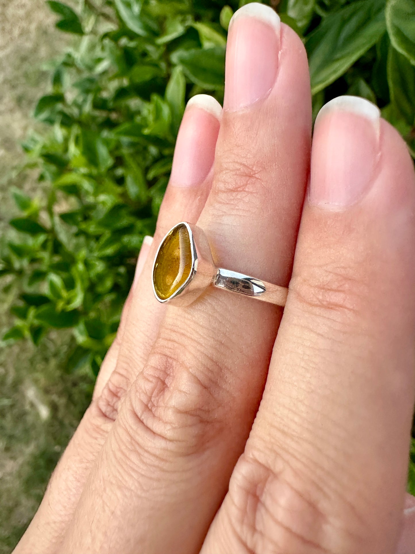 Baltic Amber Sterling Silver Ring - Size 6 UV Reactive Gemstone - Unique Artisan Jewelry - Perfect Gift for Her