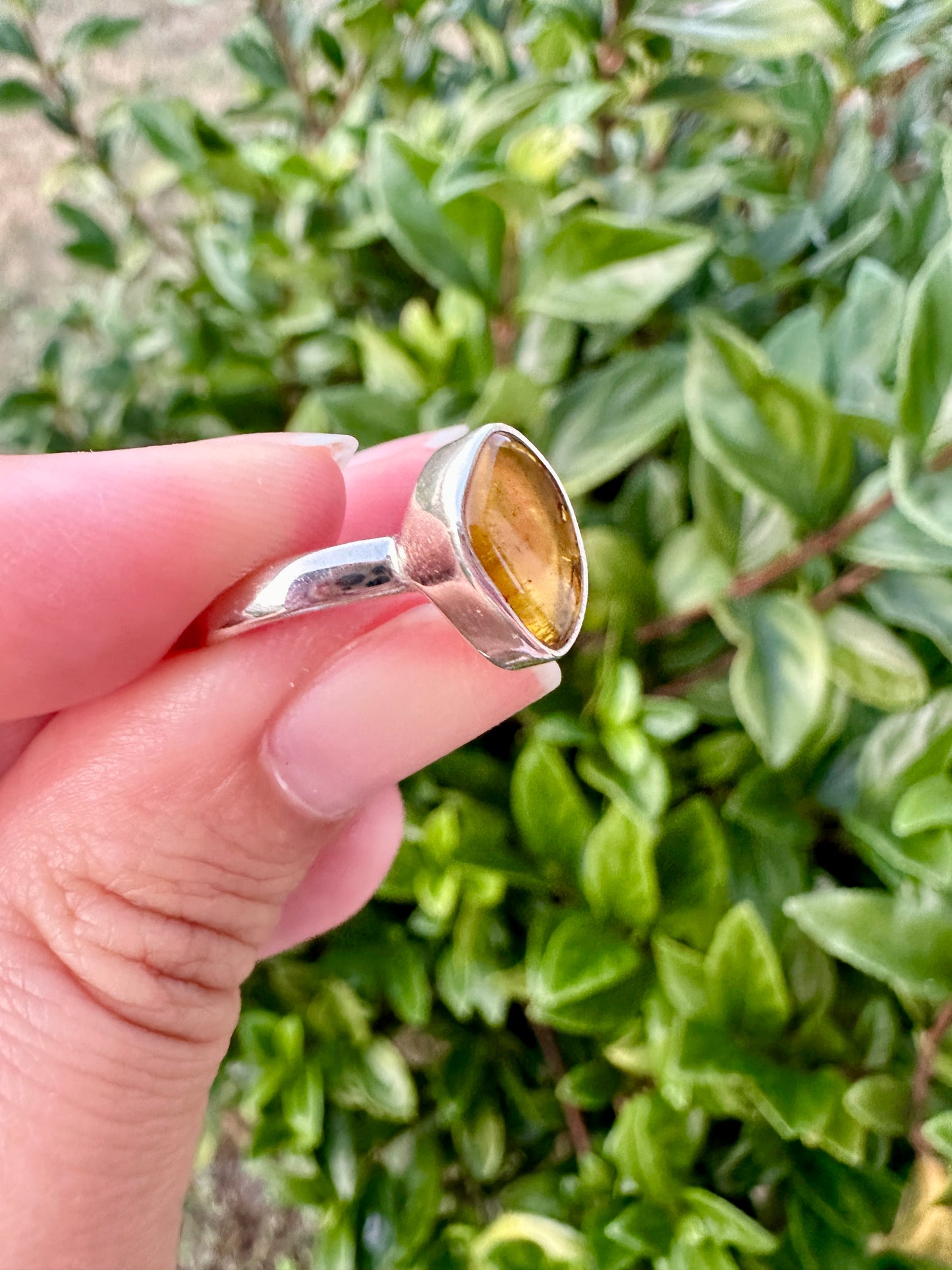 Baltic Amber Sterling Silver Ring - Size 6 UV Reactive Gemstone - Unique Artisan Jewelry - Perfect Gift for Her