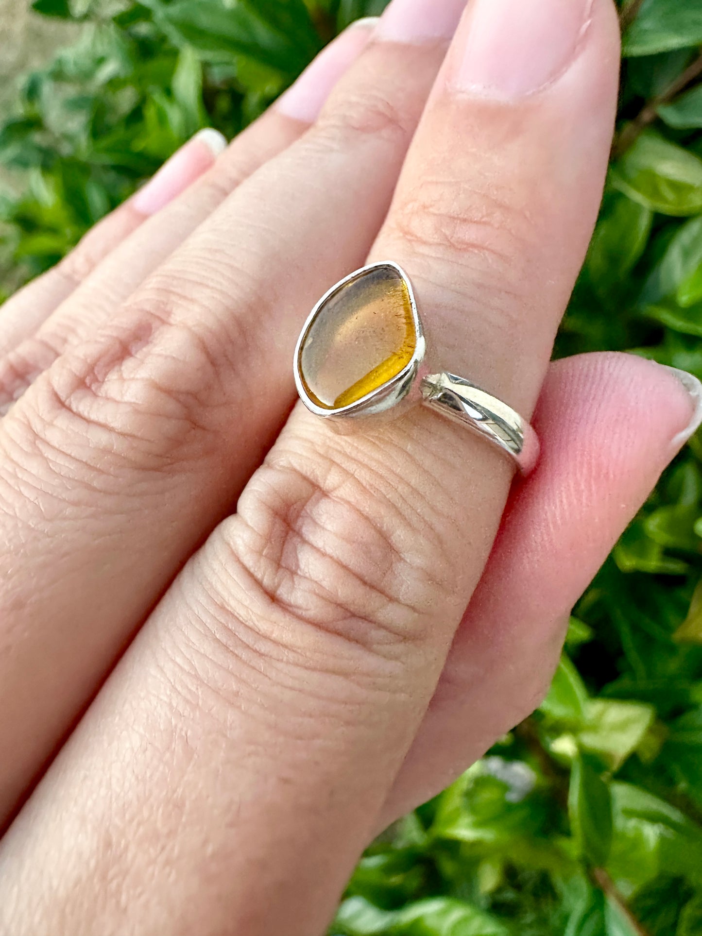 Baltic Amber Sterling Silver Ring - Size 6 UV Reactive Gemstone - Unique Artisan Jewelry - Perfect Gift for Her