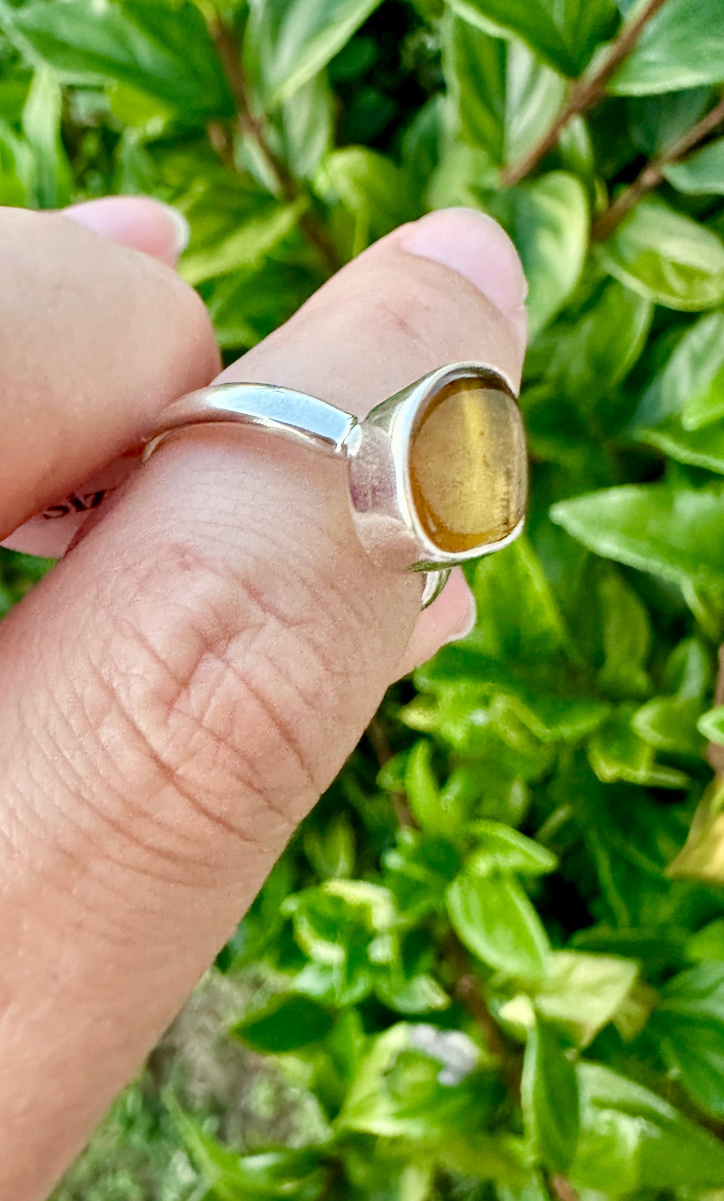 Baltic Amber Sterling Silver Ring - Size 6 UV Reactive Gemstone - Unique Artisan Jewelry - Perfect Gift for Her