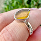 Baltic Amber Sterling Silver Ring - Size 6 UV Reactive Gemstone - Unique Artisan Jewelry - Perfect Gift for Her