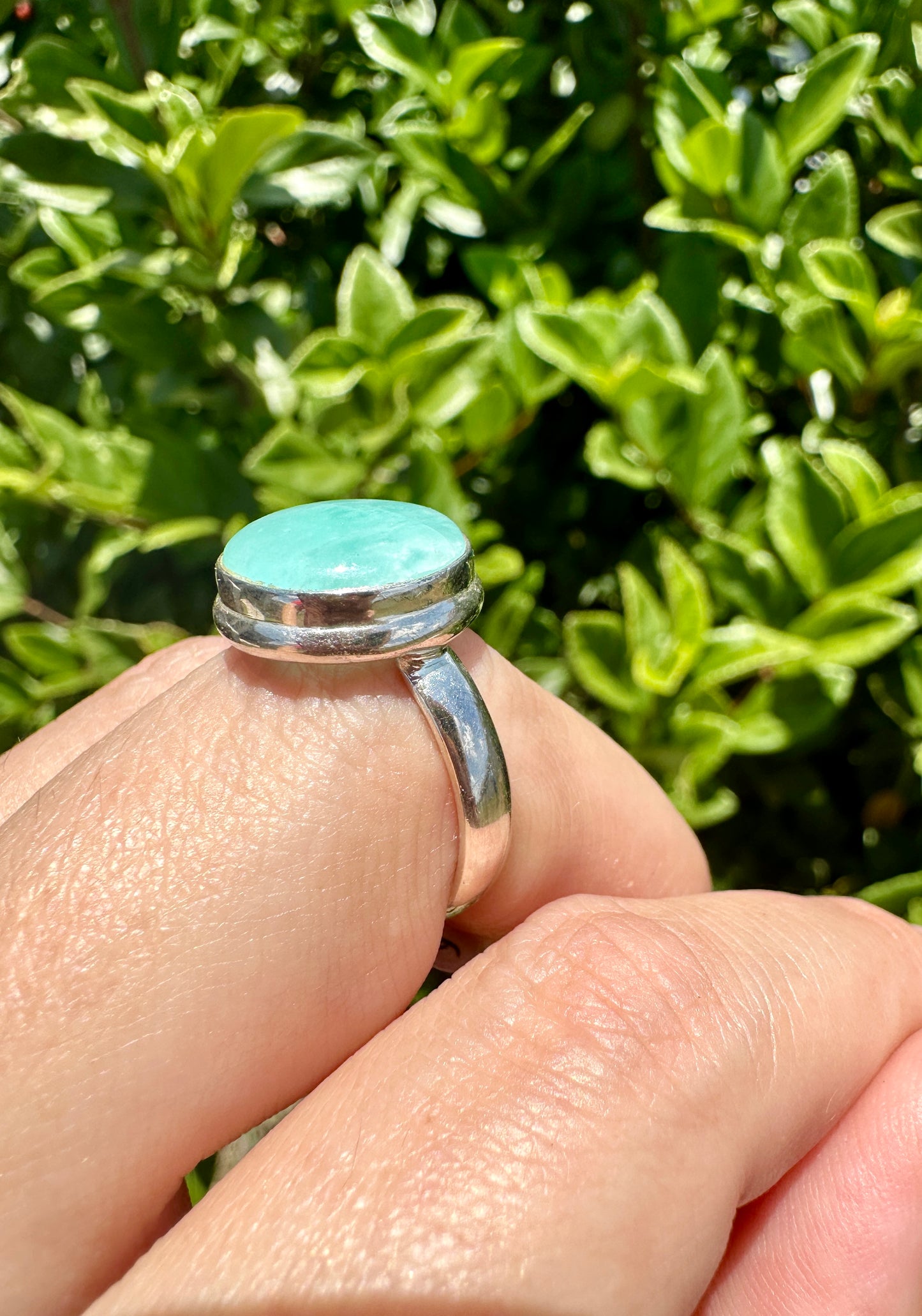 Stunning Amazonite Ring in Sterling Silver, Size 9 - Elegant Handcrafted Gemstone Jewelry, Perfect Gift for Special Occasions