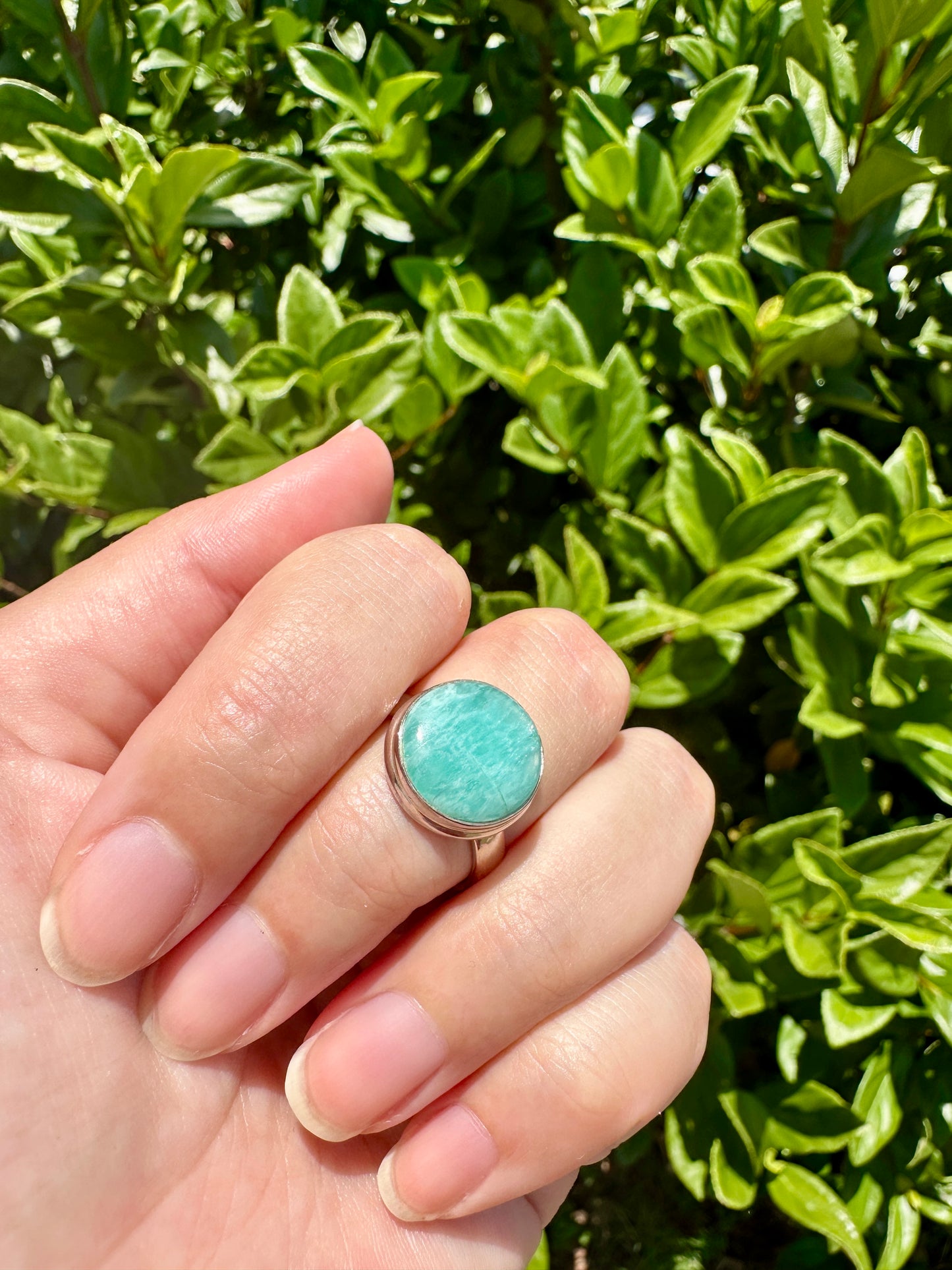 Stunning Amazonite Ring in Sterling Silver, Size 9 - Elegant Handcrafted Gemstone Jewelry, Perfect Gift for Special Occasions