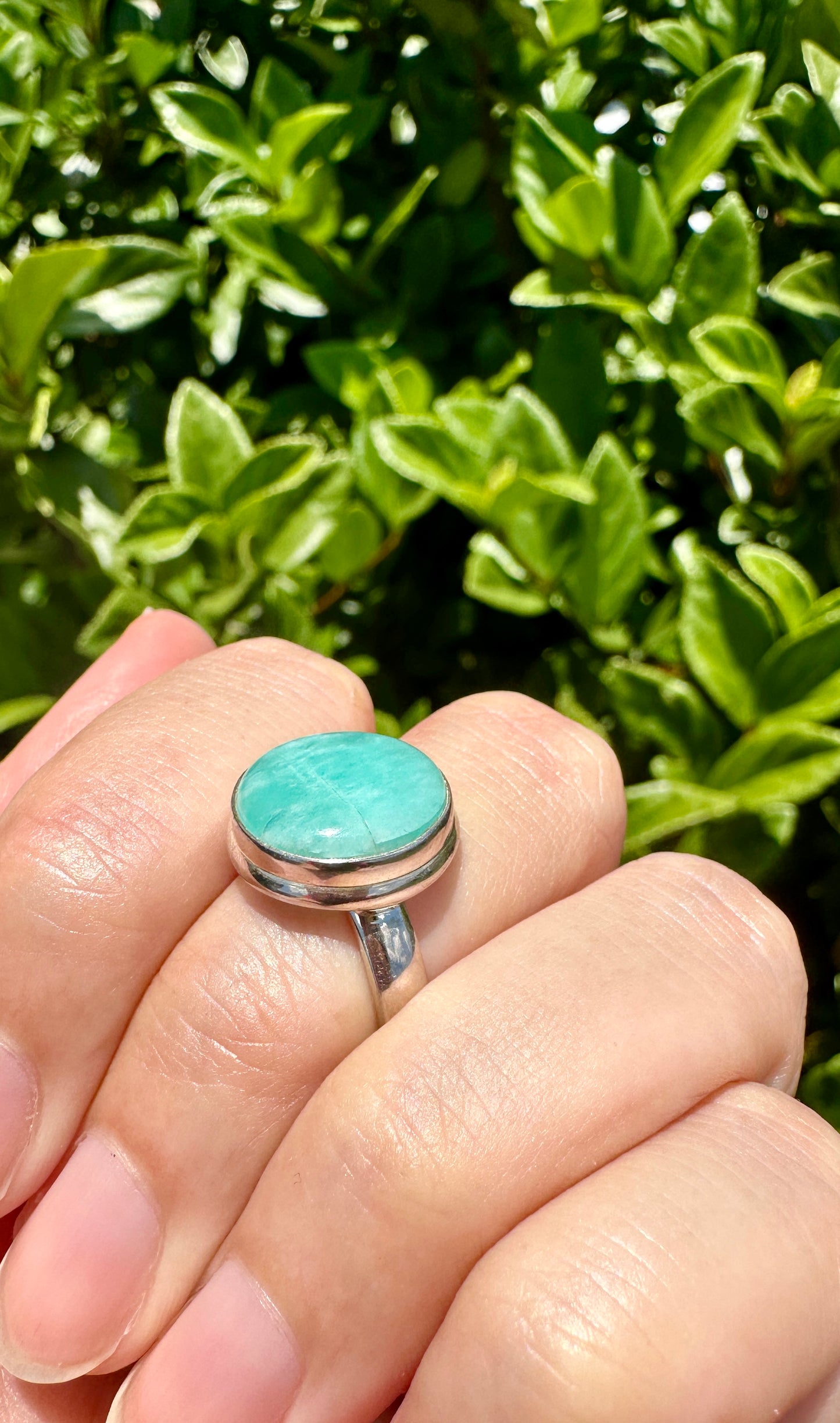 Stunning Amazonite Ring in Sterling Silver, Size 9 - Elegant Handcrafted Gemstone Jewelry, Perfect Gift for Special Occasions