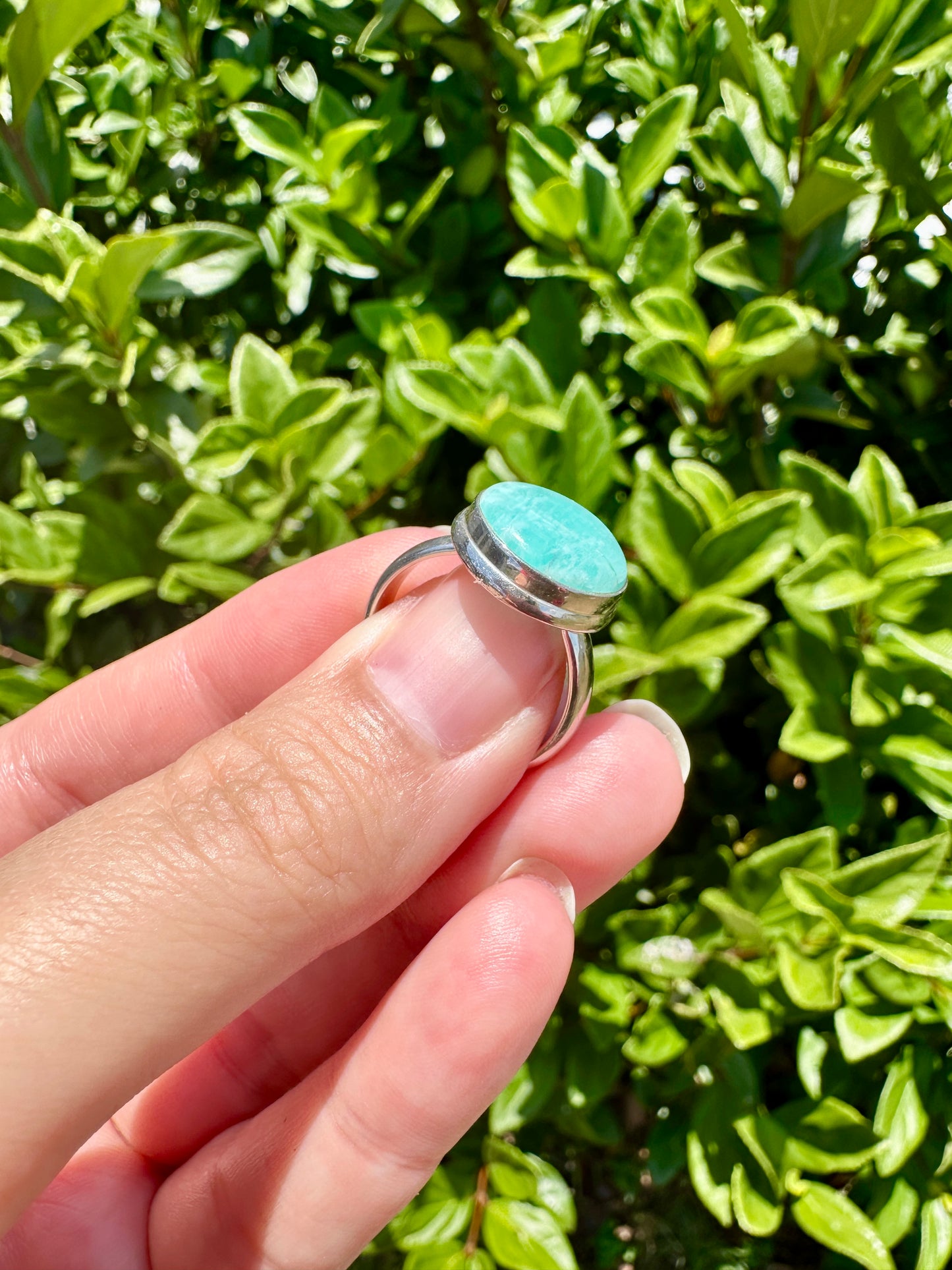 Stunning Amazonite Ring in Sterling Silver, Size 9 - Elegant Handcrafted Gemstone Jewelry, Perfect Gift for Special Occasions