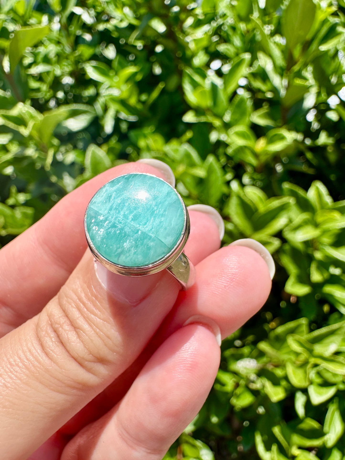 Stunning Amazonite Ring in Sterling Silver, Size 9 - Elegant Handcrafted Gemstone Jewelry, Perfect Gift for Special Occasions