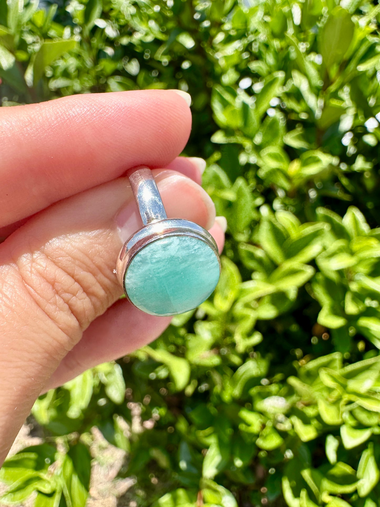 Stunning Amazonite Ring in Sterling Silver, Size 9 - Elegant Handcrafted Gemstone Jewelry, Perfect Gift for Special Occasions