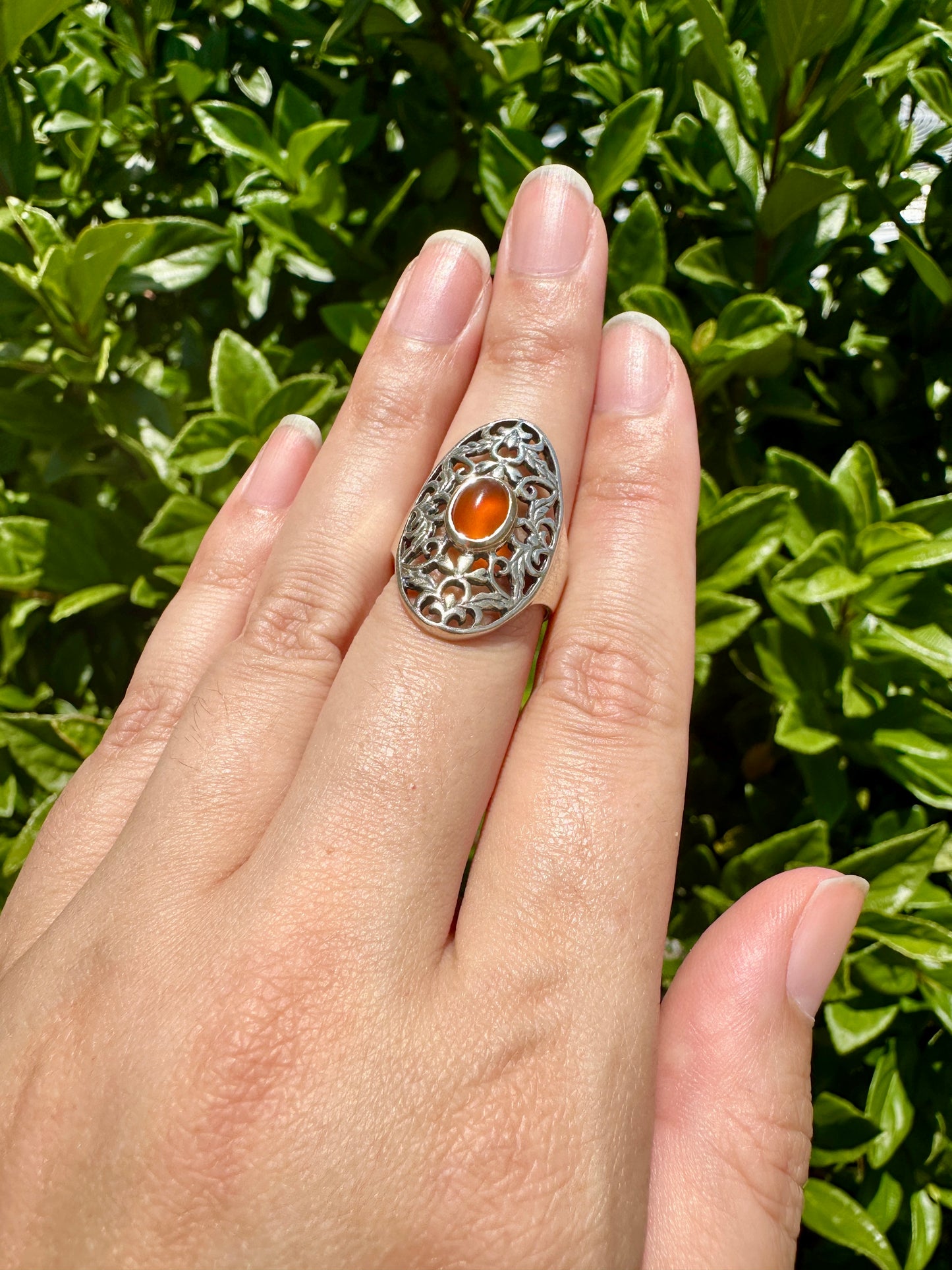 Elegant Sterling Silver Carnelian Ring Size 9 - Handcrafted Gemstone Jewelry for Women - Perfect for Special Occasions and Everyday Wear