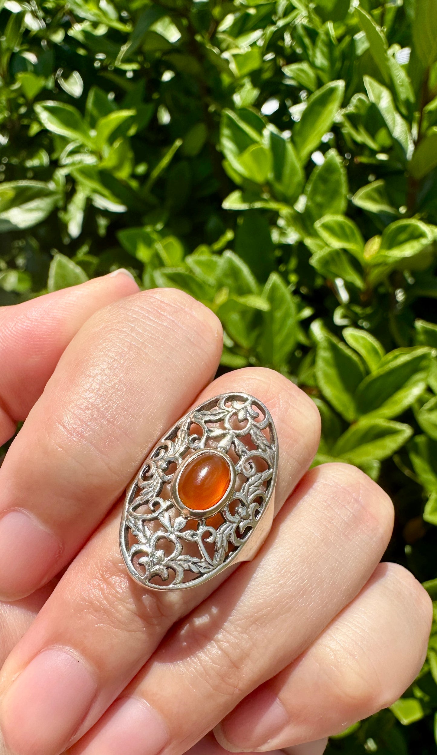 Elegant Sterling Silver Carnelian Ring Size 9 - Handcrafted Gemstone Jewelry for Women - Perfect for Special Occasions and Everyday Wear