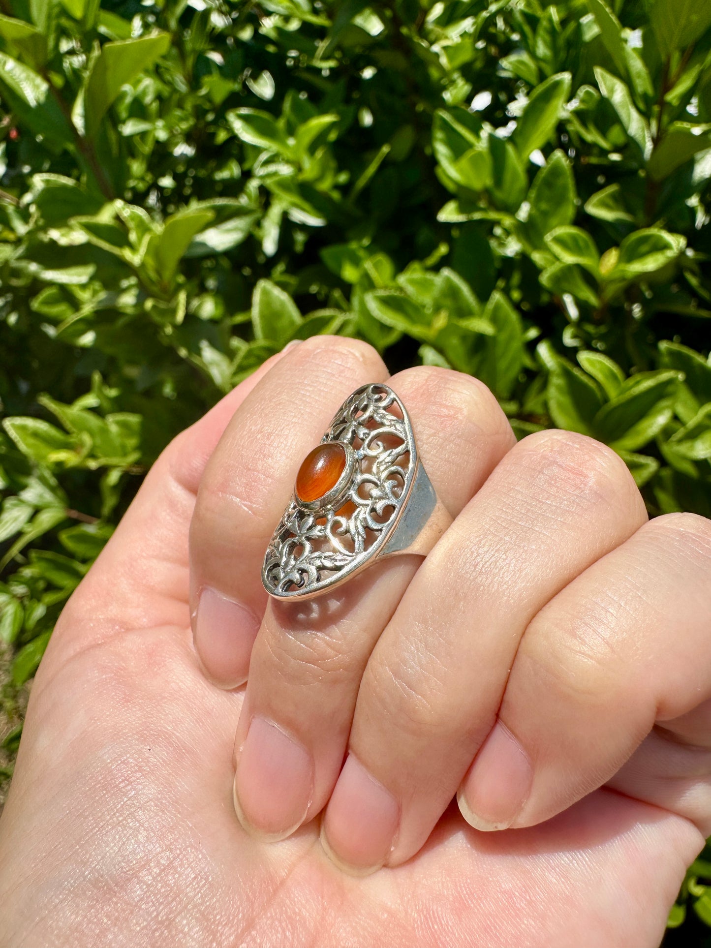 Elegant Sterling Silver Carnelian Ring Size 9 - Handcrafted Gemstone Jewelry for Women - Perfect for Special Occasions and Everyday Wear