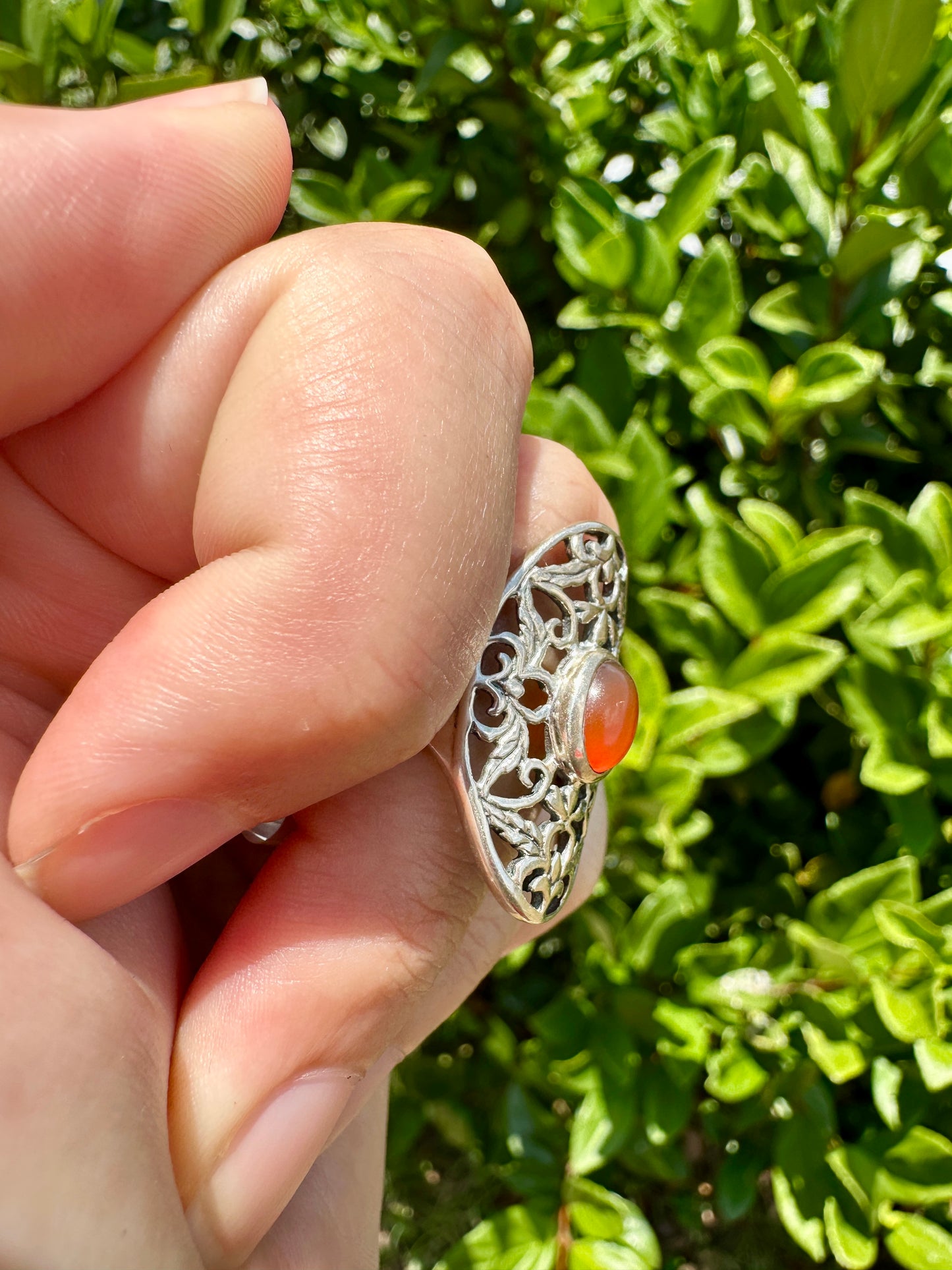 Elegant Sterling Silver Carnelian Ring Size 9 - Handcrafted Gemstone Jewelry for Women - Perfect for Special Occasions and Everyday Wear