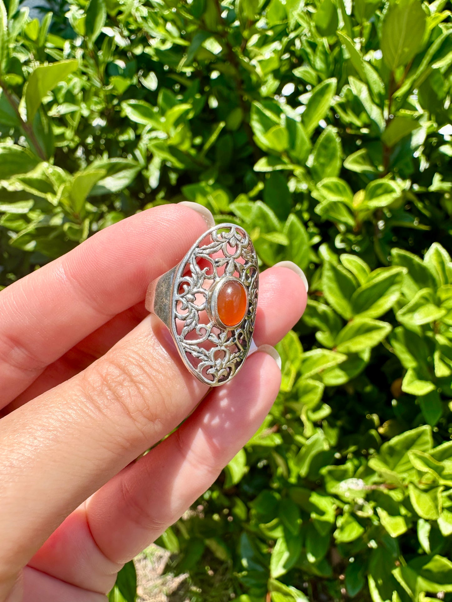 Elegant Sterling Silver Carnelian Ring Size 9 - Handcrafted Gemstone Jewelry for Women - Perfect for Special Occasions and Everyday Wear