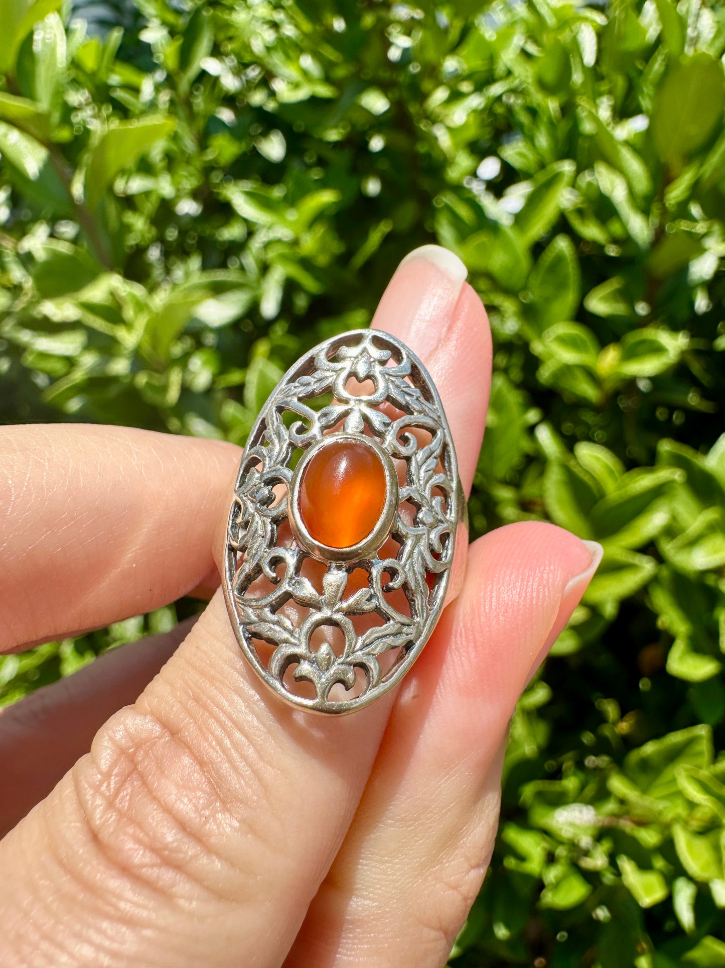 Elegant Sterling Silver Carnelian Ring Size 9 - Handcrafted Gemstone Jewelry for Women - Perfect for Special Occasions and Everyday Wear