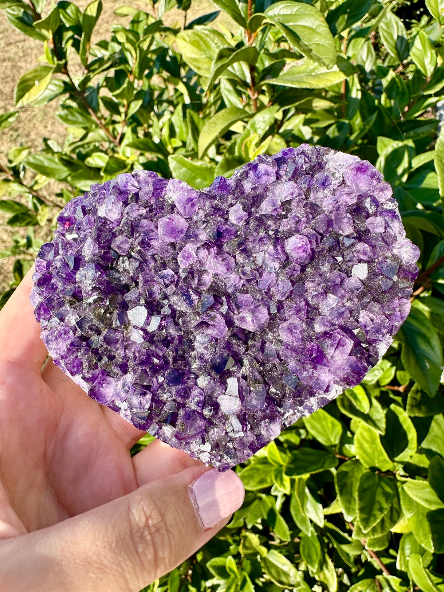 Amethyst Druzy Heart from Uruguay - A Stunning Symbol of Love and Spiritual Growth, Perfect for Collectors and Home Decor