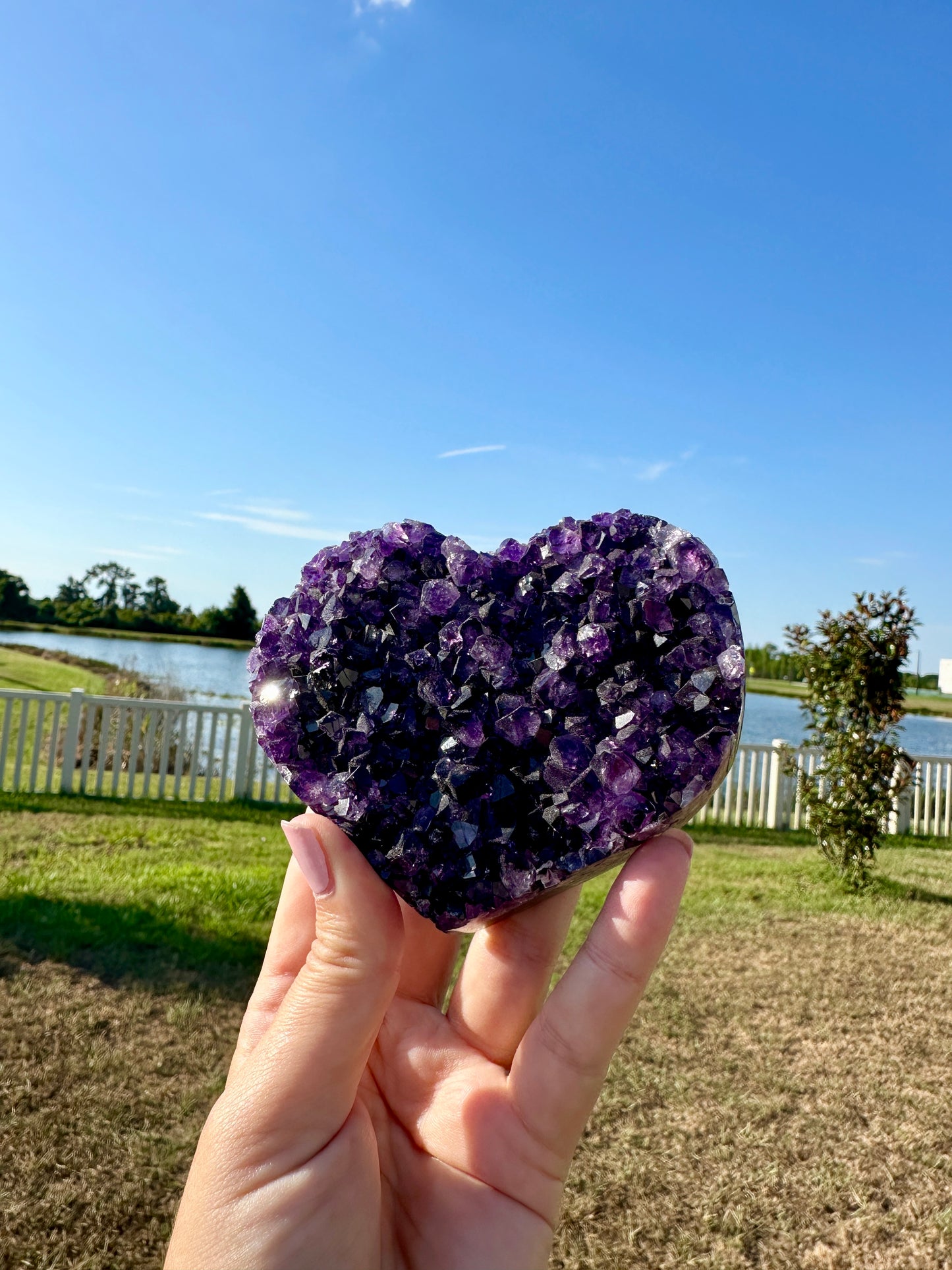 Amethyst Druzy Heart from Uruguay - A Stunning Symbol of Love and Spiritual Growth, Perfect for Collectors and Home Decor