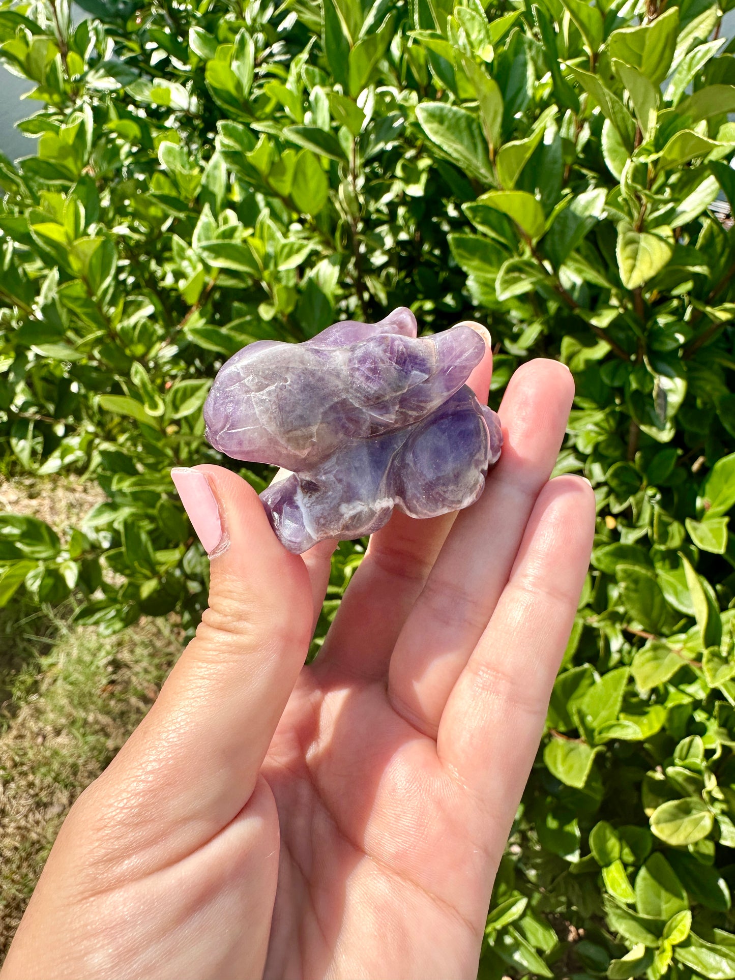 Dream Amethyst Rabbit Carving - Handcrafted Purple Crystal Bunny, Unique Gemstone Animal Figurine for Healing & Home Decor