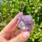 Dream Amethyst Rabbit Carving - Handcrafted Purple Crystal Bunny, Unique Gemstone Animal Figurine for Healing & Home Decor