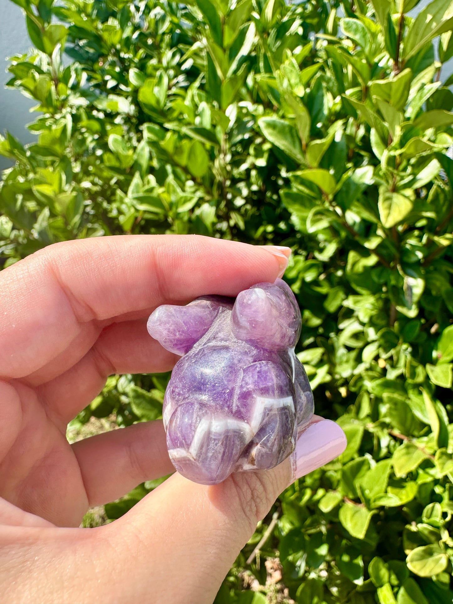 Dream Amethyst Rabbit Carving - Handcrafted Purple Crystal Bunny, Unique Gemstone Animal Figurine for Healing & Home Decor