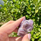 Dream Amethyst Rabbit Carving - Handcrafted Purple Crystal Bunny, Unique Gemstone Animal Figurine for Healing & Home Decor