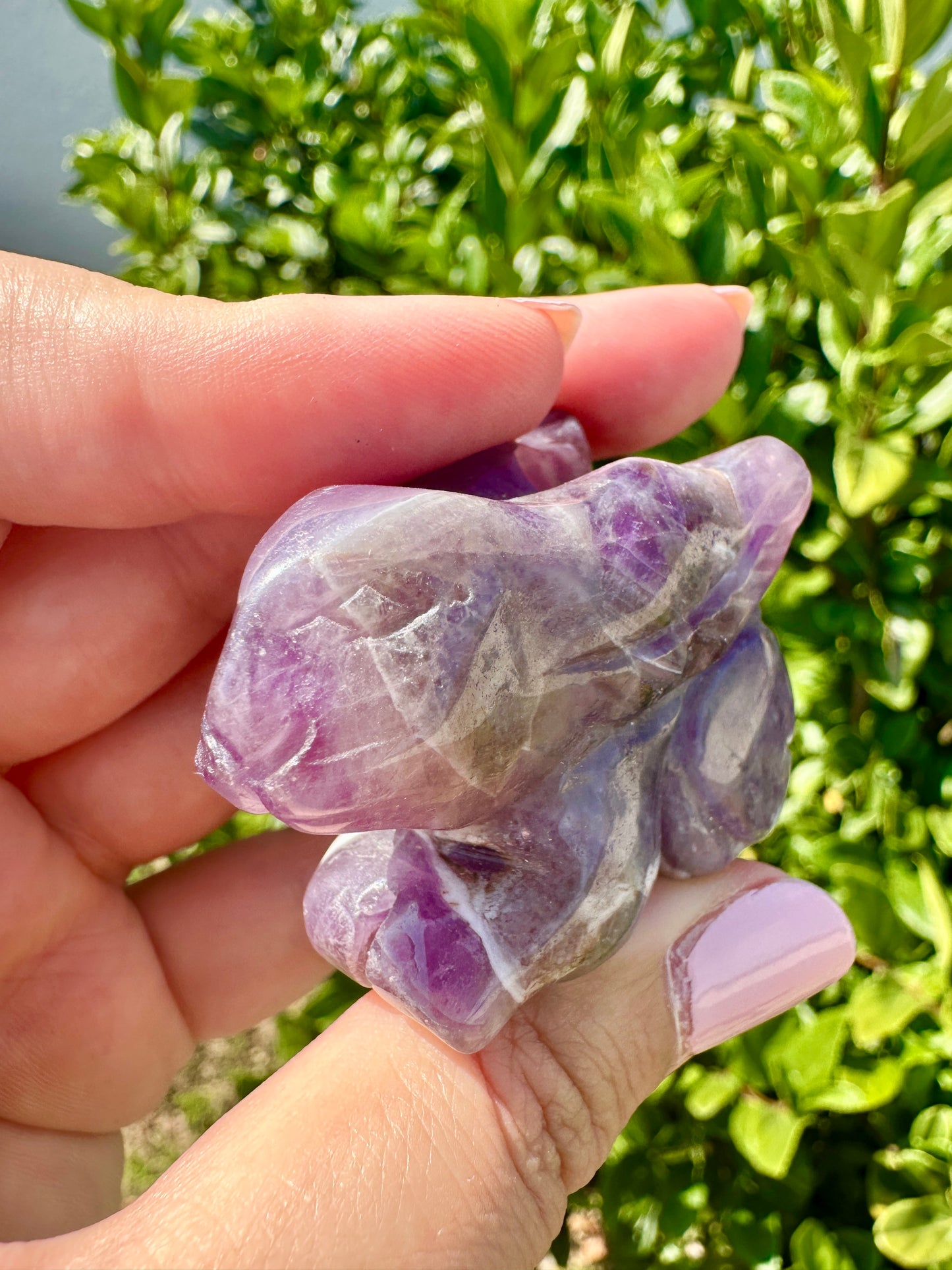 Dream Amethyst Rabbit Carving - Handcrafted Purple Crystal Bunny, Unique Gemstone Animal Figurine for Healing & Home Decor