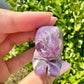 Dream Amethyst Rabbit Carving - Handcrafted Purple Crystal Bunny, Unique Gemstone Animal Figurine for Healing & Home Decor