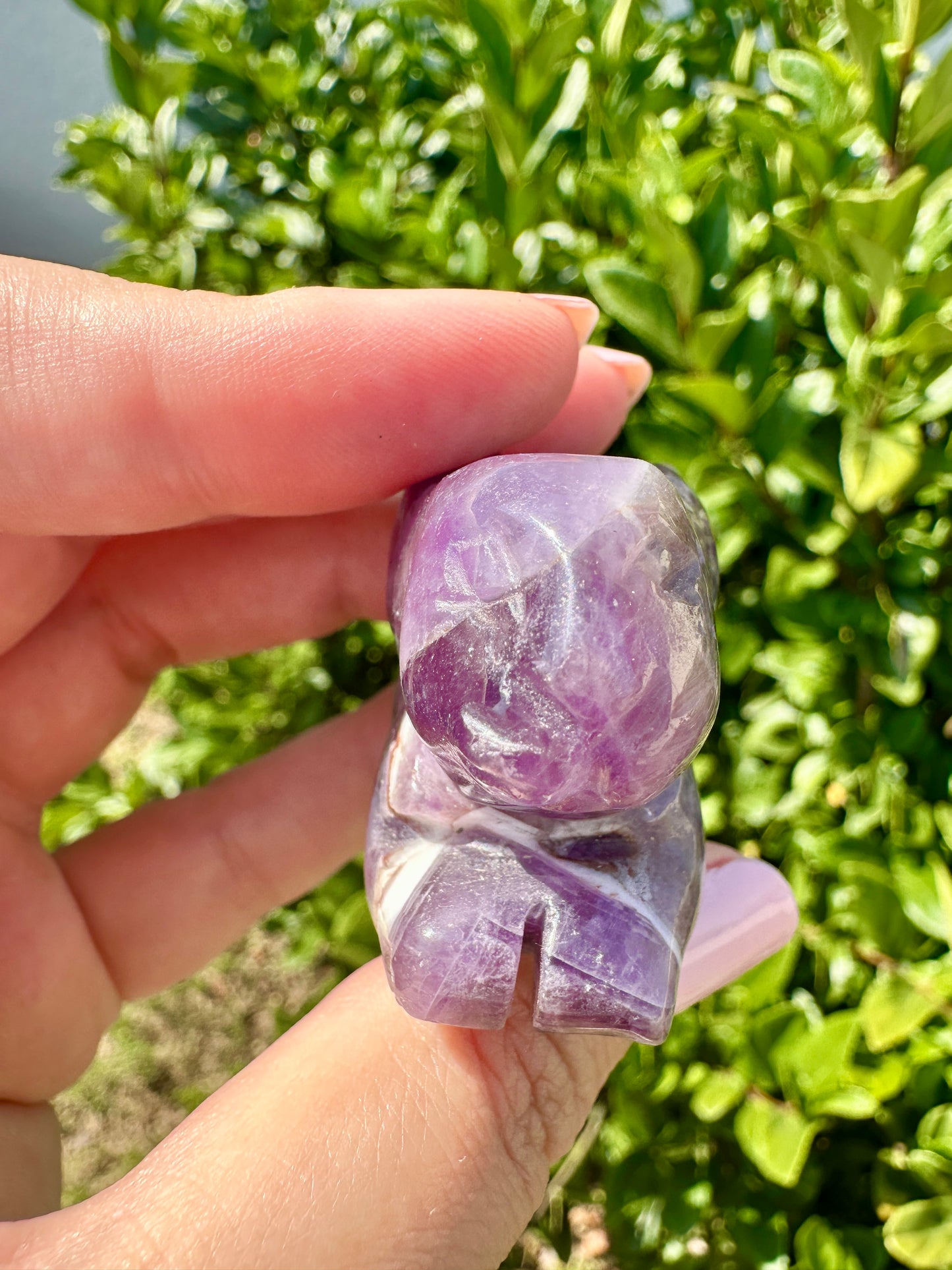 Dream Amethyst Rabbit Carving - Handcrafted Purple Crystal Bunny, Unique Gemstone Animal Figurine for Healing & Home Decor