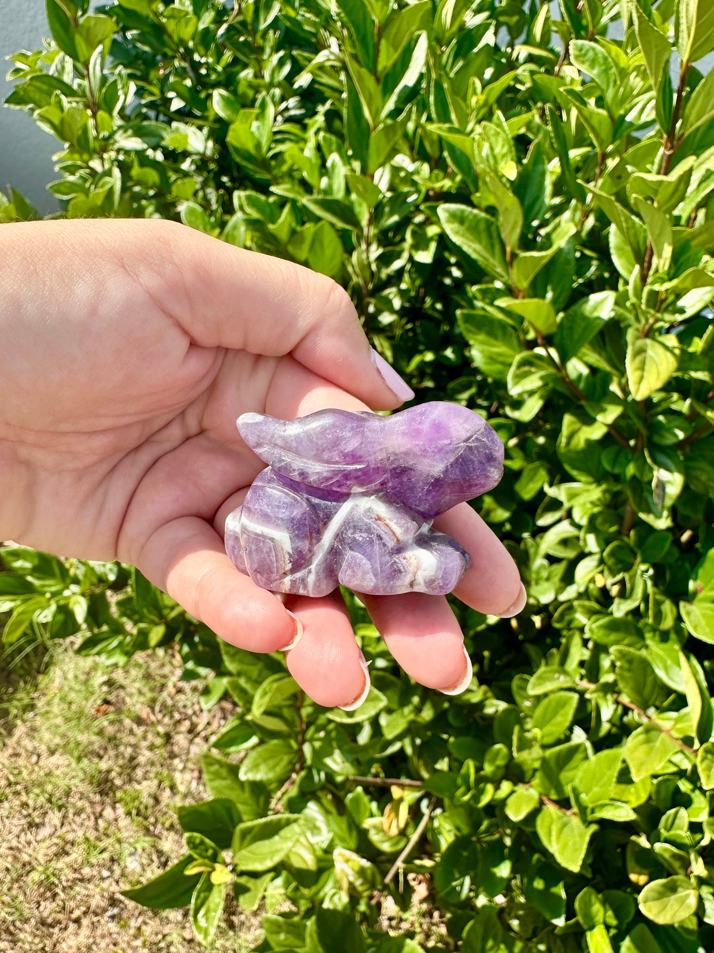 Dream Amethyst Rabbit Carving - Handcrafted Purple Crystal Bunny, Unique Gemstone Animal Figurine for Healing & Home Decor