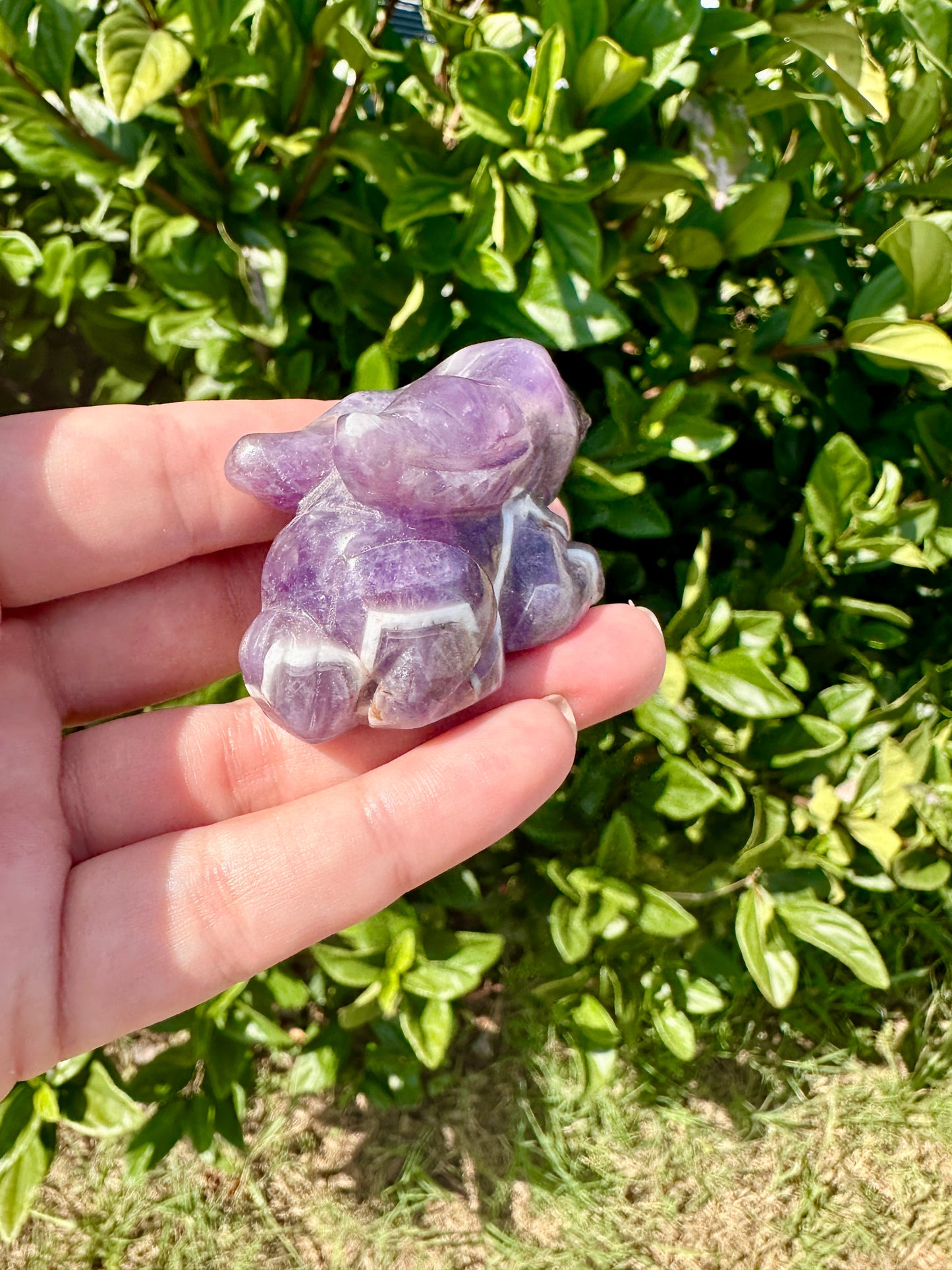 Dream Amethyst Rabbit Carving - Handcrafted Purple Crystal Bunny, Unique Gemstone Animal Figurine for Healing & Home Decor