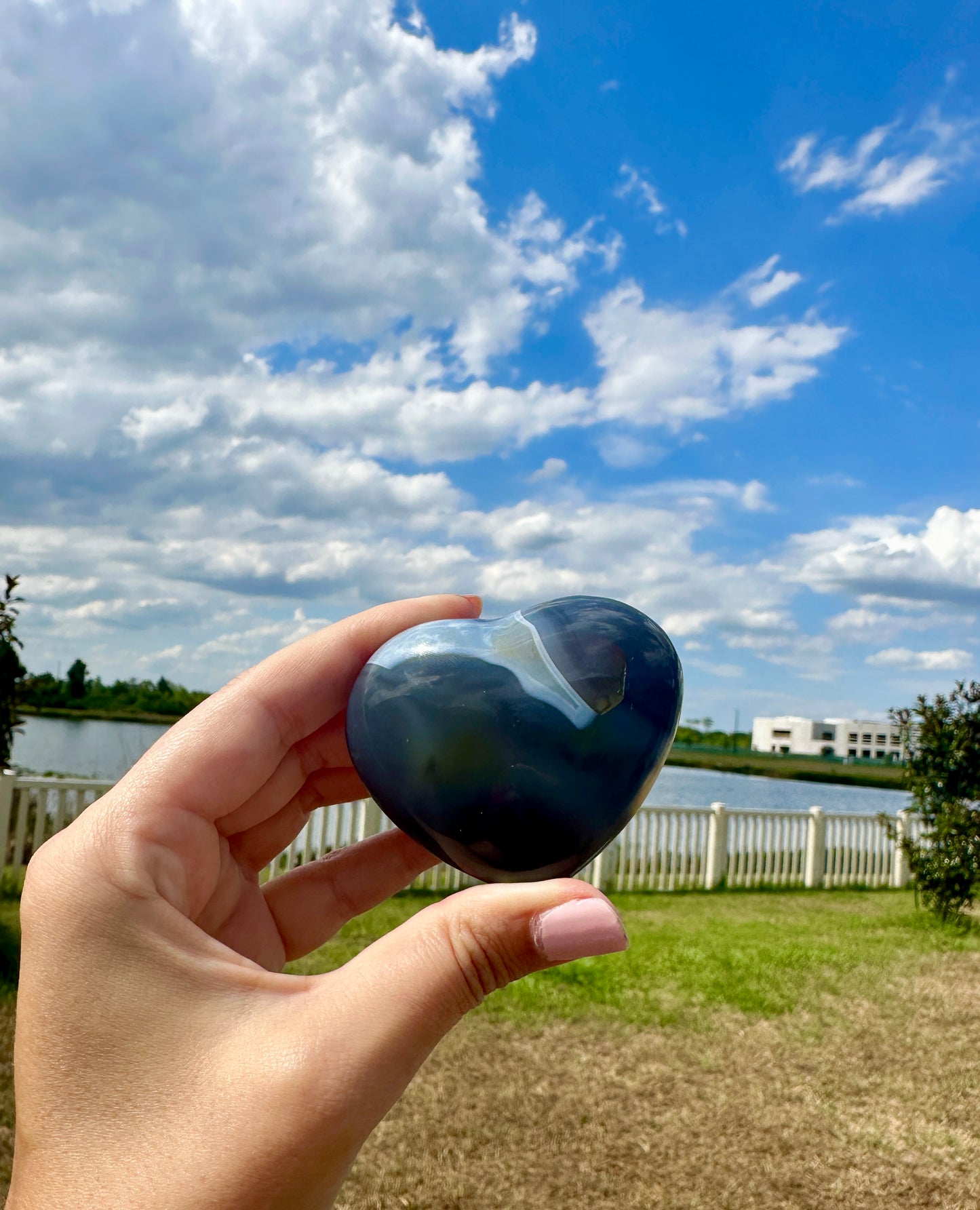 Orca Agate Heart - Dive into Emotional Healing and Oceanic Serenity, Perfect for Love and Calmness, Ideal for Meditation and Romantic Decor