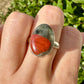 Sophisticated Size 10 African Bloodstone Ring in Sterling Silver - A Unique Symbol of Courage and Renewal for Your Jewelry Collection