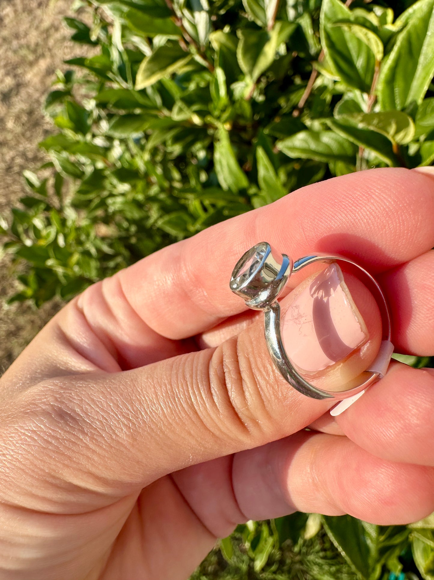 White Topaz Ring Size 7.25, Sterling Silver Topaz Engagement Ring, Elegant Solitaire Ring, April Birthstone Jewelry, Perfect Gift for Her