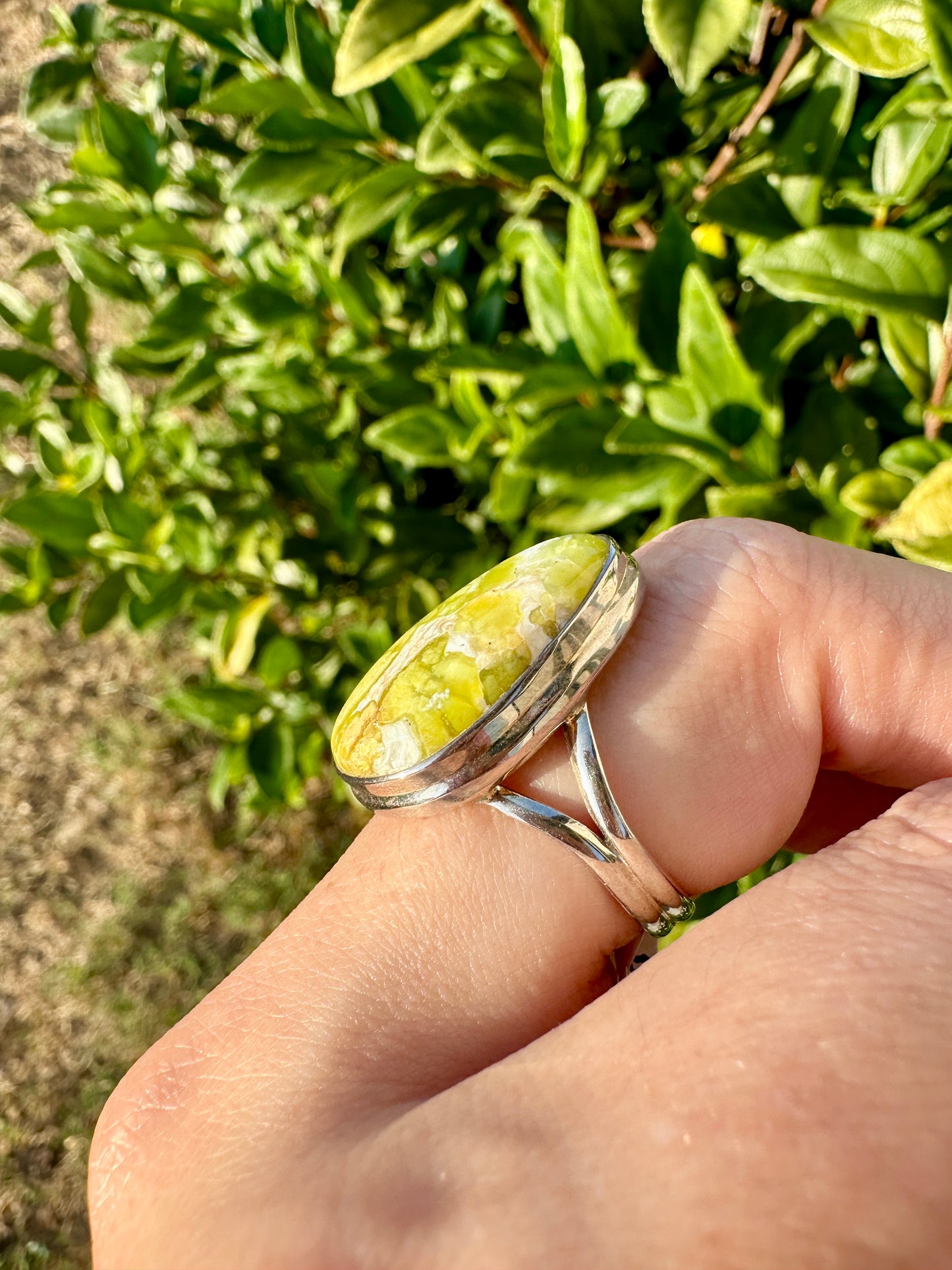 Handcrafted Lizardite Sterling Silver Ring Size 11, Unique Green Gemstone Jewelry, Elegant Women's Statement Ring, Natural Stone Ring, Gift for Her