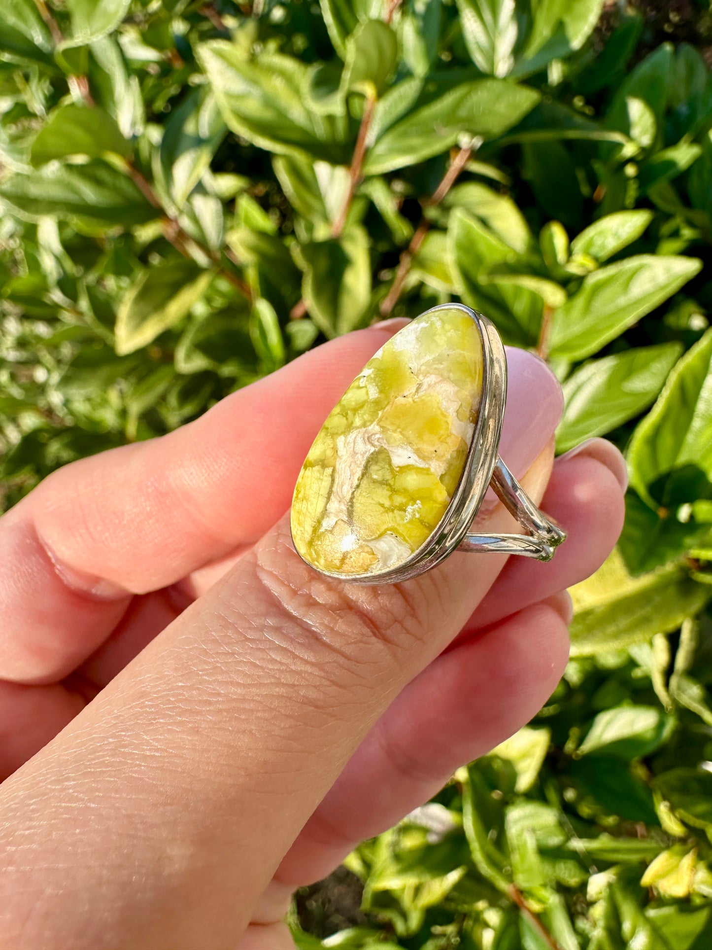 Handcrafted Lizardite Sterling Silver Ring Size 11, Unique Green Gemstone Jewelry, Elegant Women's Statement Ring, Natural Stone Ring, Gift for Her