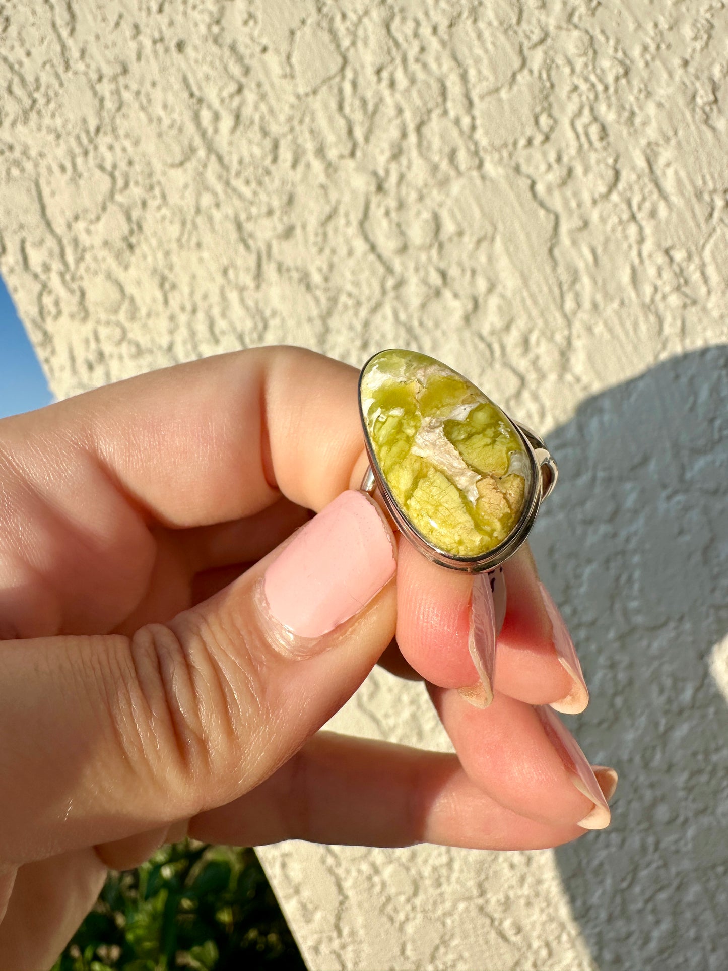 Handcrafted Lizardite Sterling Silver Ring Size 11, Unique Green Gemstone Jewelry, Elegant Women's Statement Ring, Natural Stone Ring, Gift for Her