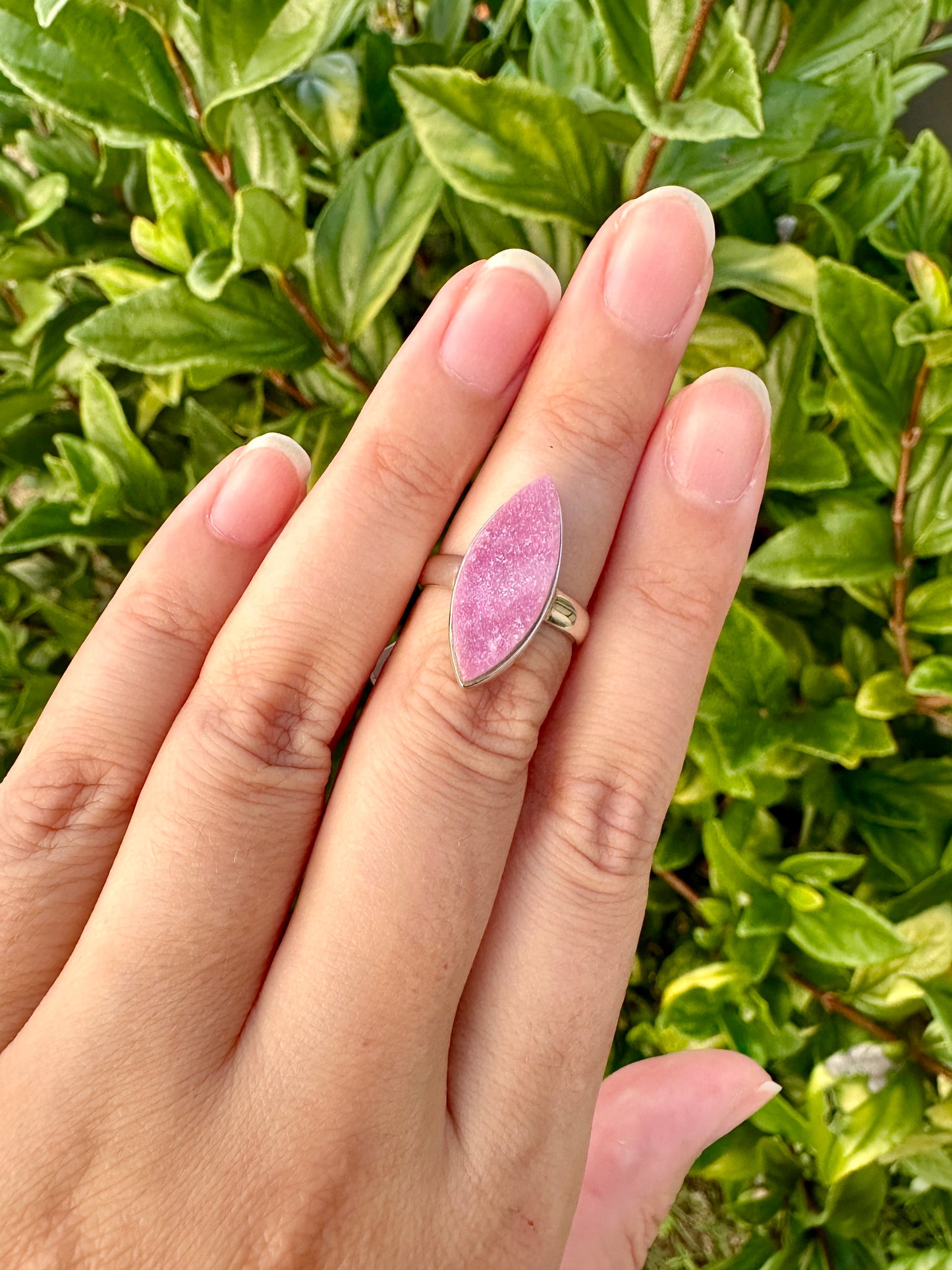 Cobaltoan Calcite Sterling Silver Ring Size 7 - Vibrant Pink Gemstone Jewelry for Love and Healing, Elegant Accessory